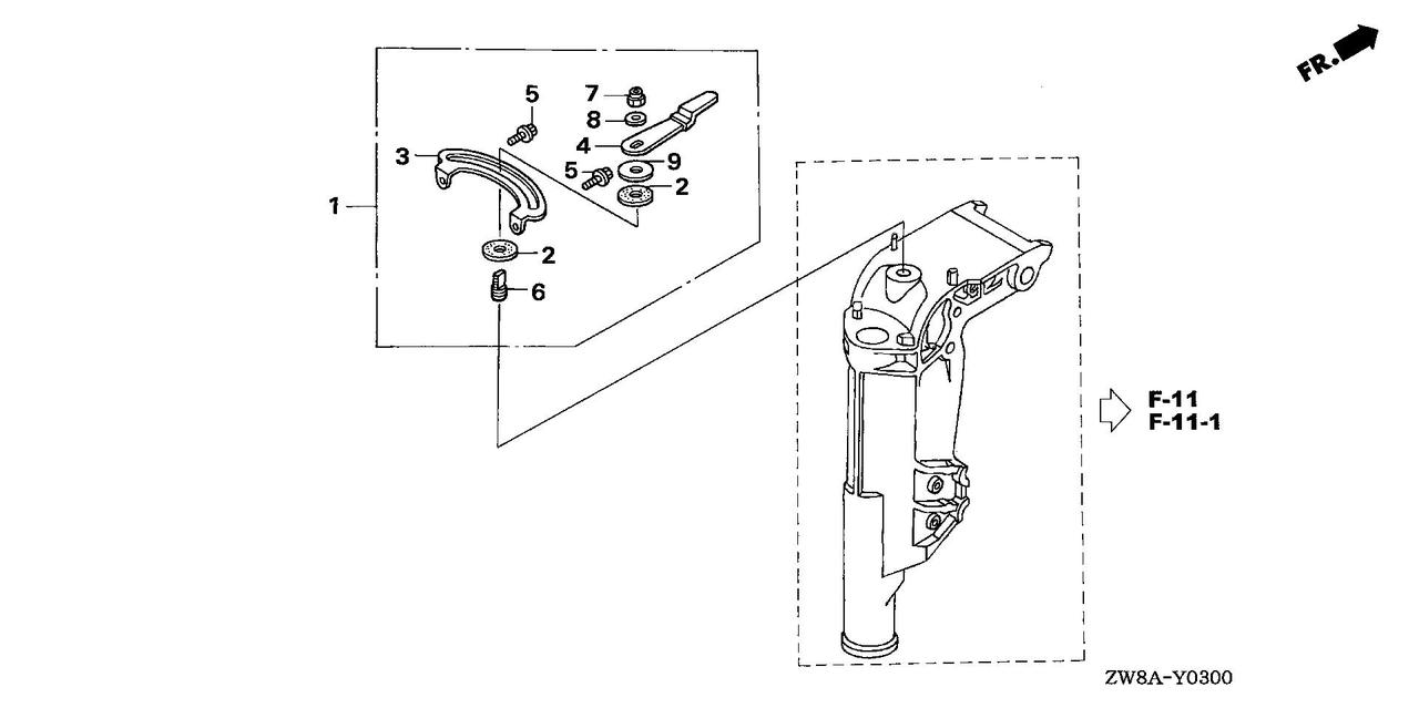 Винт шпилька фрикциона Honda BF8..20 90162-ZW9-000 - фото 3 - id-p224782756