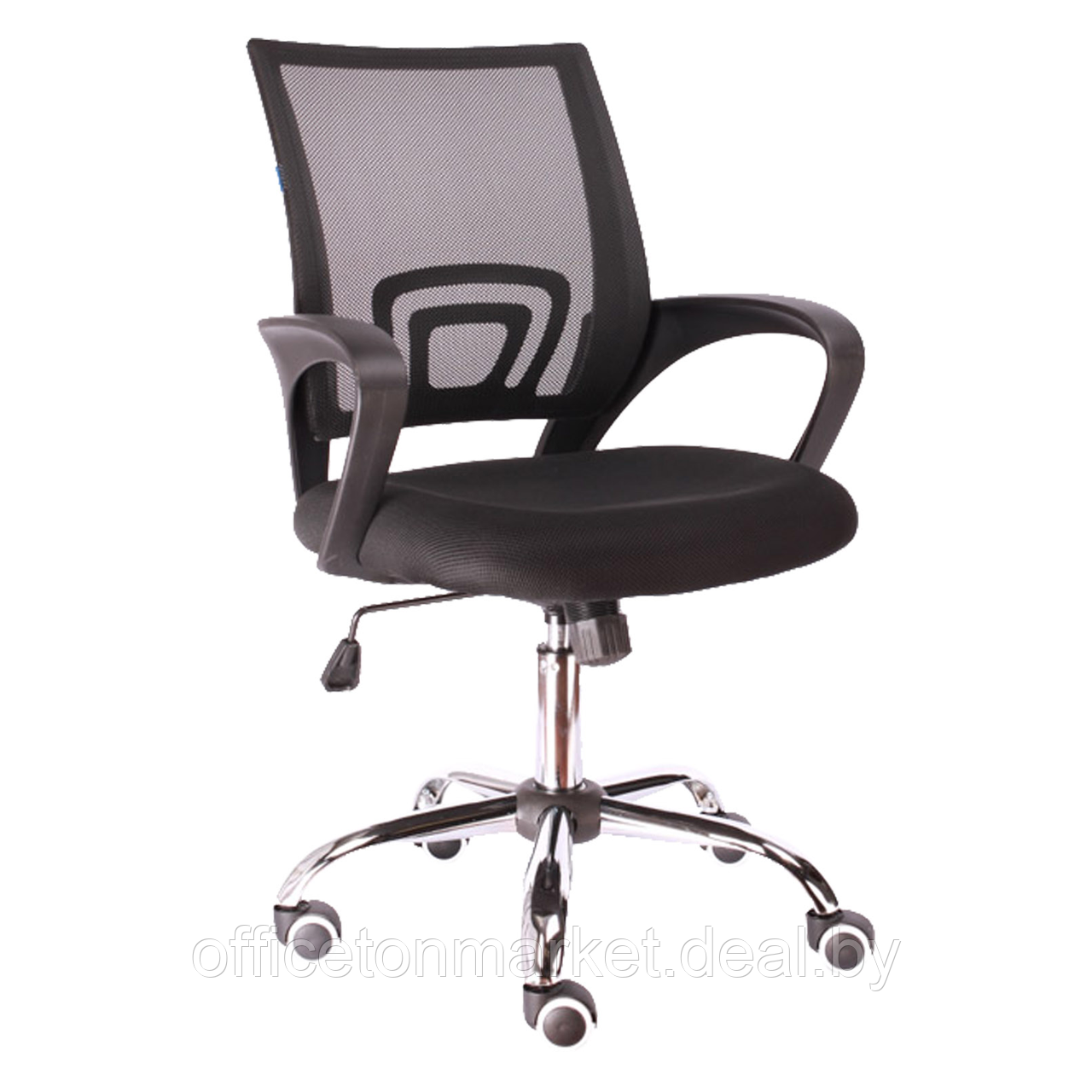 Кресло для персонала "EVERPROF EP-696", ткань, сетка, хром, черный - фото 1 - id-p224775273