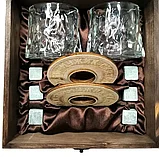 Подарочный набор с камнями для виски в деревянной шкатулке AmiroTrend ABS-204w, фото 6