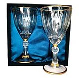 Подарочный набор для игристого 2 бокала AmiroTrend ABW-504 blue crystal, фото 4