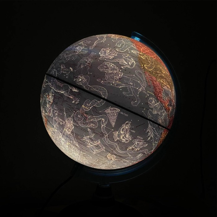 Глобус политический "День и ночь", диаметр 250 мм, звездное небо, подсветка от батареек - фото 2 - id-p224784160