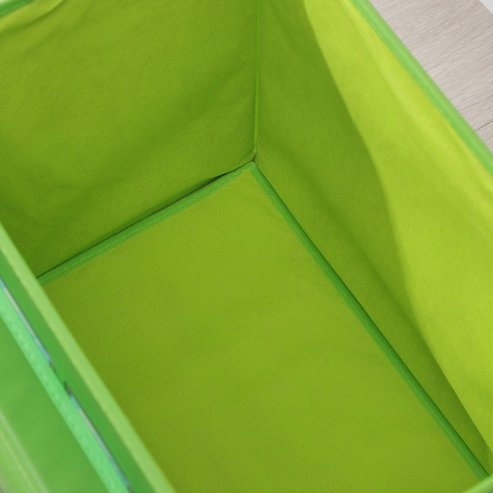 Короб стеллажный для хранения с крышкой «Школьный автобус», 55×26×32 см, 2 отделения, цвет зелёный - фото 5 - id-p224784679