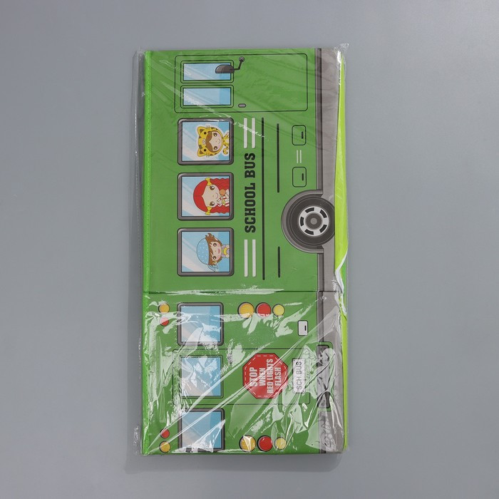 Короб стеллажный для хранения с крышкой «Школьный автобус», 55×26×32 см, 2 отделения, цвет зелёный - фото 9 - id-p224784679