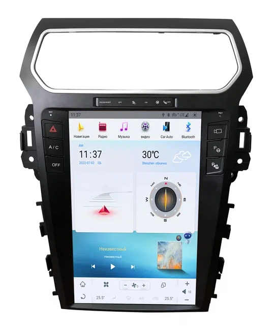 Штатная магнитола Ford Explorer 2012+ (комплектация SYNC 3) CARMEDIA Tesla-Style Android 11 (8/128gb+4g)