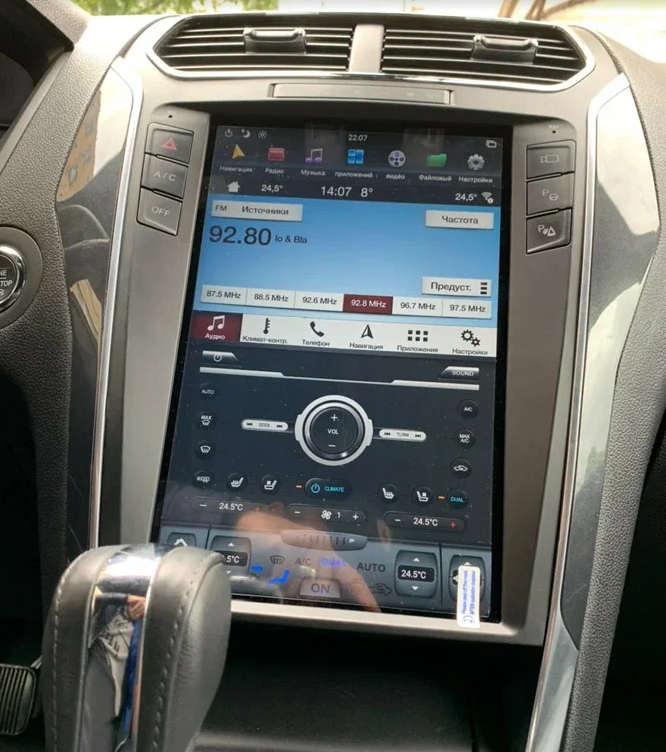 Штатная магнитола Ford Explorer 2012+ (комплектация SYNC 3) CARMEDIA Tesla-Style Android 11 (8/128gb+4g) - фото 4 - id-p224785061