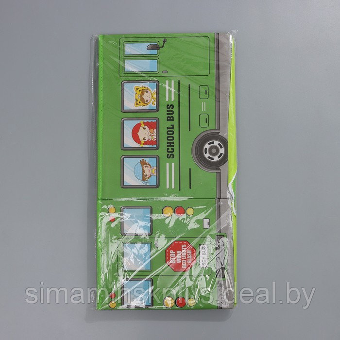 Короб стеллажный для хранения с крышкой «Школьный автобус», 55×26×32 см, 2 отделения, цвет зелёный - фото 9 - id-p224785870
