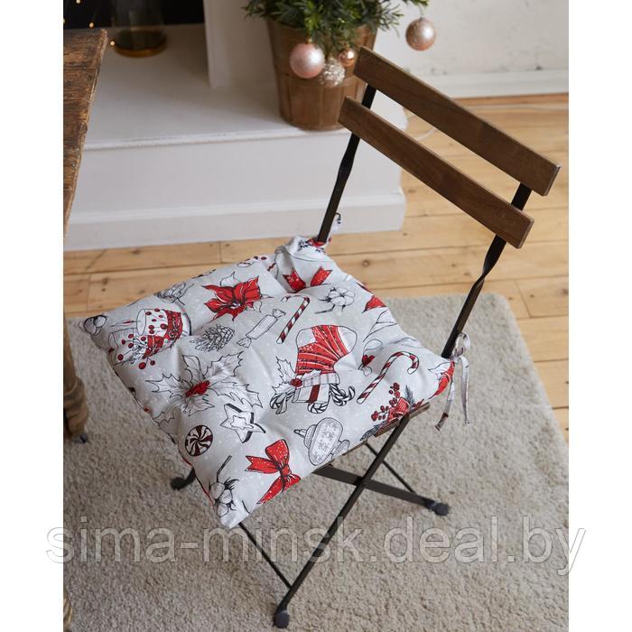Сидушка на стул "Доляна" Новогоднее настроение 42х42х5 см, 100% хлопок, 164 г/м2 - фото 2 - id-p224786064