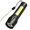Фонарь LED + COВ 27-18 аккумуляторный / фокусировка луча / боковая подсветка (microusb)+пластиковый бокс), фото 10