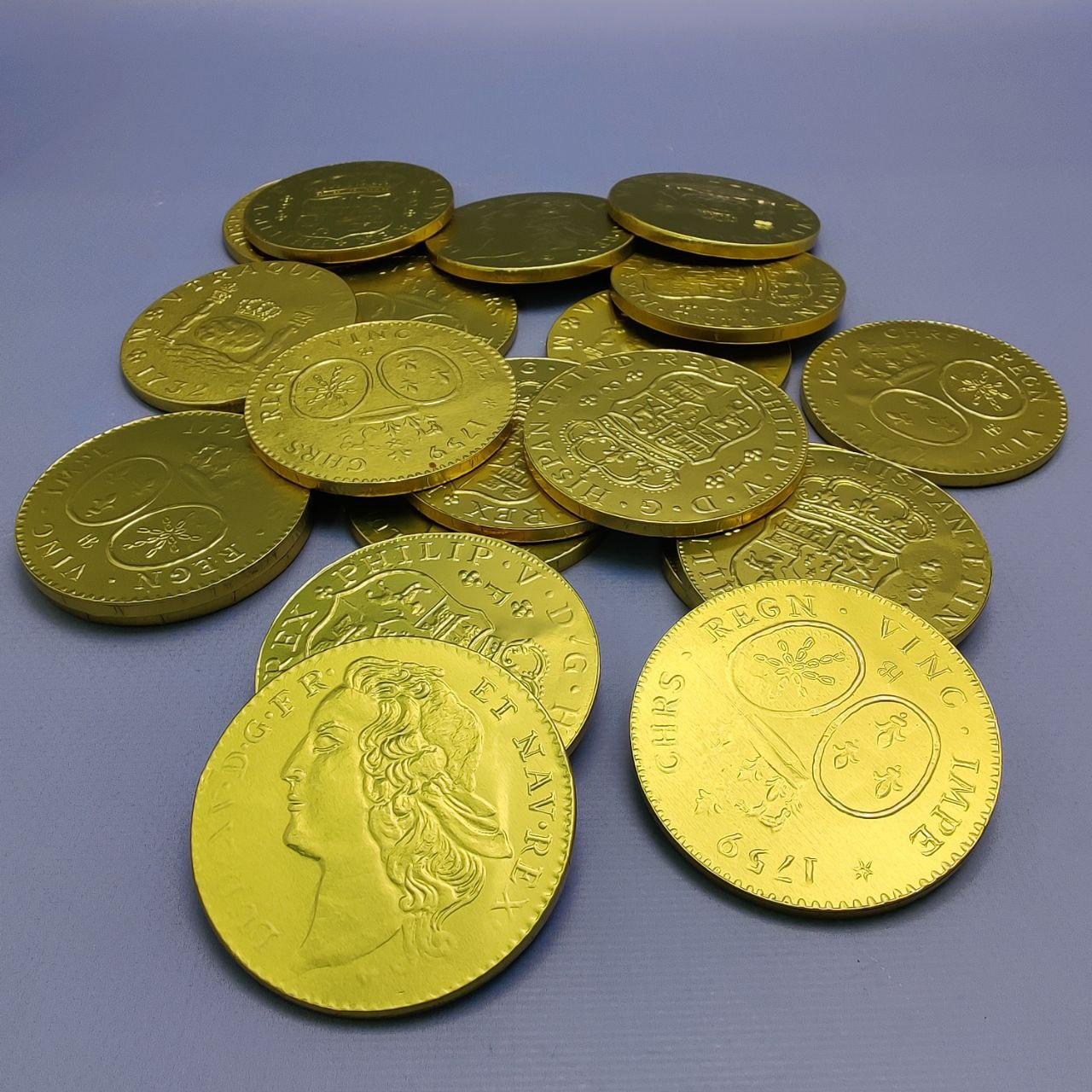 Золотые шоколадные монеты "Добыча пиратов" 5 штук / Набор шоколадных монет 125 гр. - фото 4 - id-p224787201