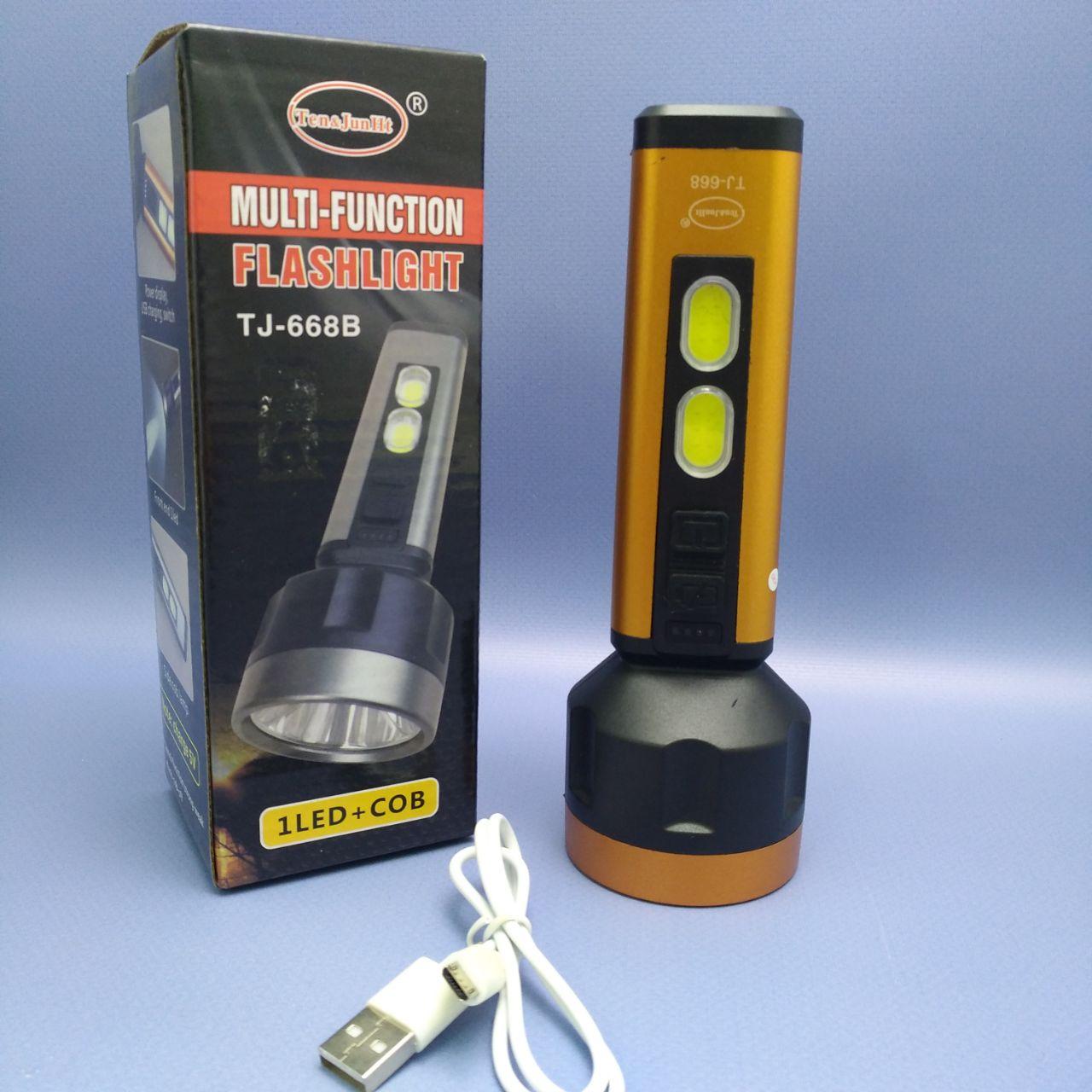 Фонарь аккумуляторный Multifunction Flashlight TJ-668А / 4 режима, LED+СОВ, USB-зарядка - фото 2 - id-p224787206
