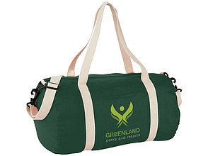 Хлопковая сумка Barrel Duffel, зеленый/бежевый, фото 3