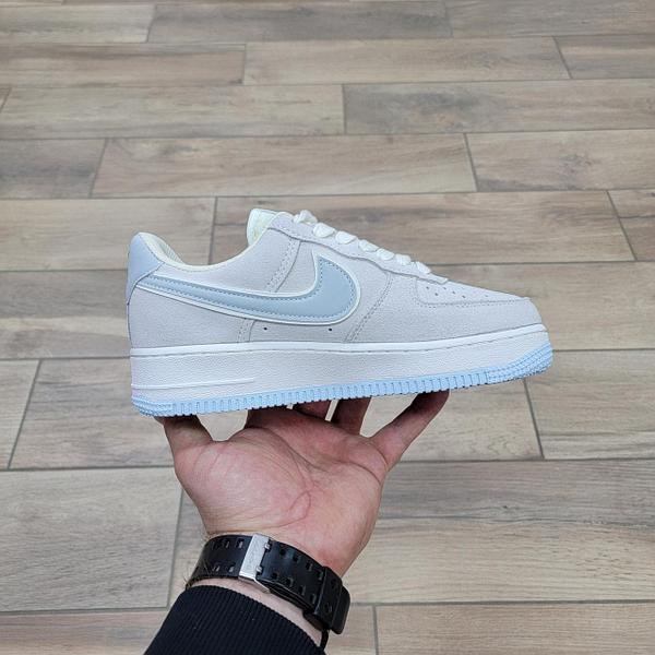 Nike Air Force 1 07 Low Suede Beige Blue Gold