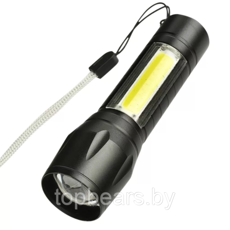 Фонарь LED + COВ 27-18 аккумуляторный / фокусировка луча / боковая подсветка (microusb)+пластиковый бокс) - фото 10 - id-p224787847