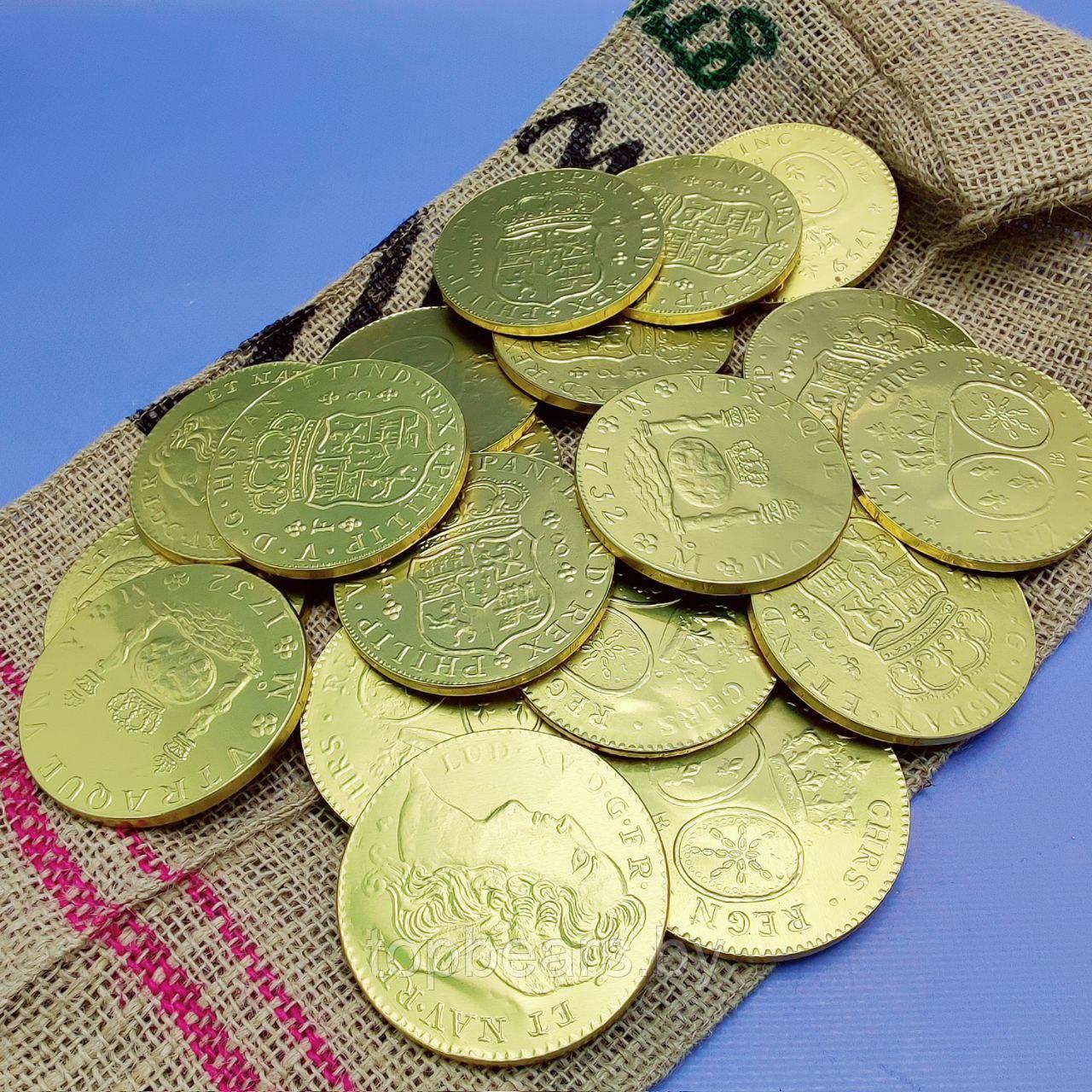Золотые шоколадные монеты "Добыча пиратов" 5 штук / Набор шоколадных монет 125 гр. - фото 2 - id-p224787890