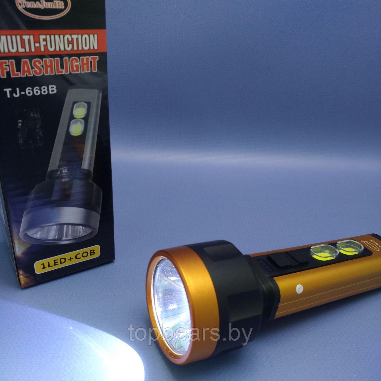 Фонарь аккумуляторный Multifunction Flashlight TJ-668А / 4 режима, LED+СОВ, USB-зарядка - фото 7 - id-p224787895