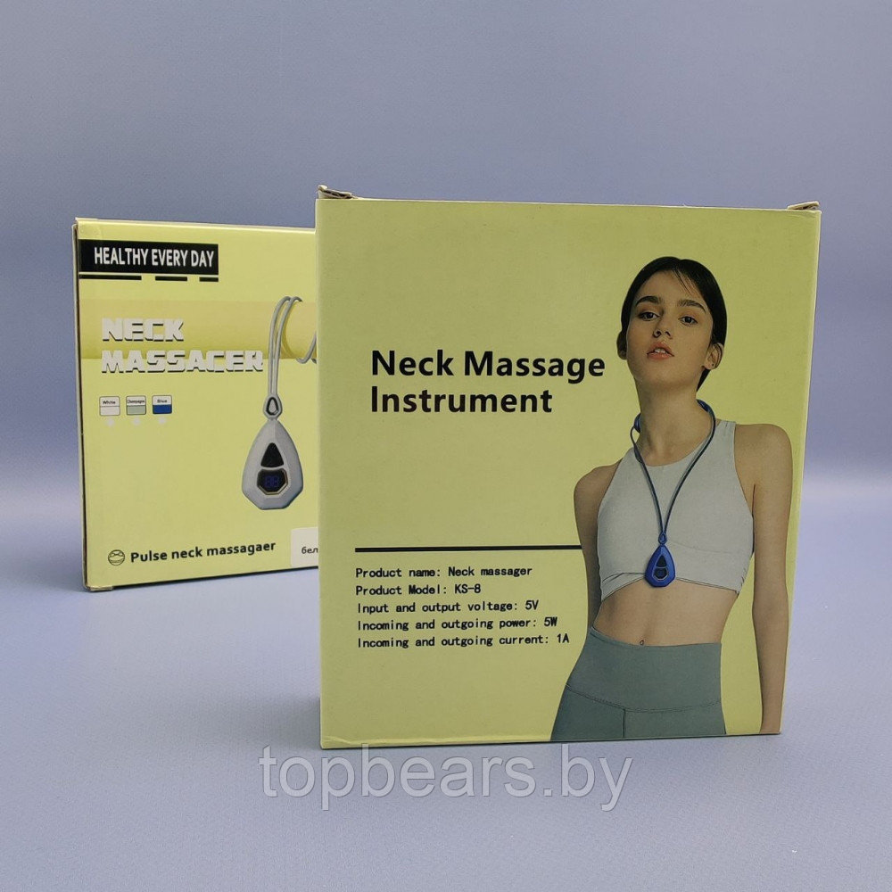 Портативный импульсный миостимулятор-массажер для тела Neck massager KS-8 (5 режимов массажа, 15 уровней - фото 8 - id-p208779734