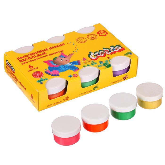 Краски пальчиковые пастельные, набор 6 цветов х 60 мл, "Каляка-Маляка", для малышей - фото 3 - id-p224792105