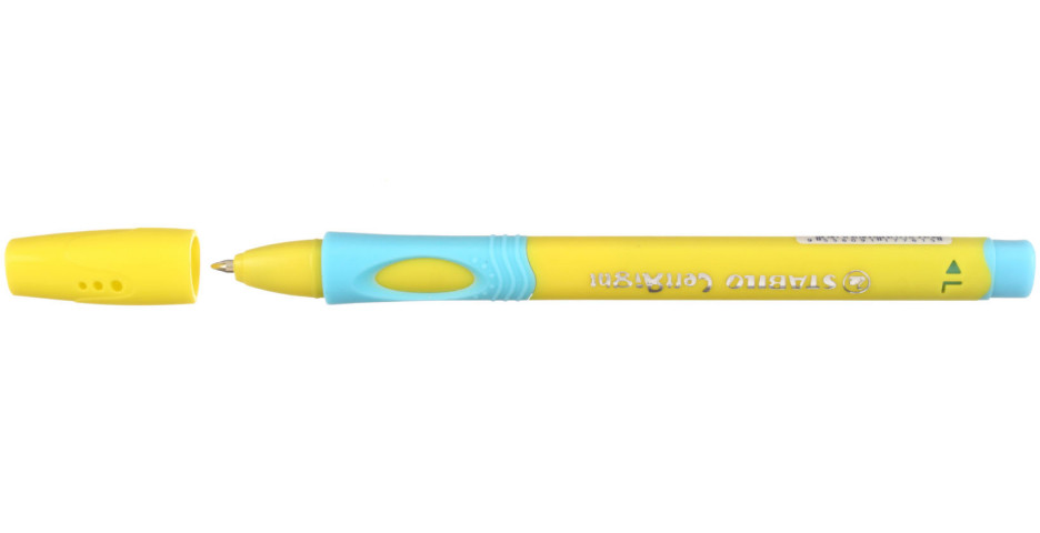 Ручка шариковая Stabilo LeftRight корпус желтый/голубой, для левшей, стержень синий - фото 1 - id-p224794383