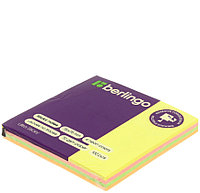 Бумага для заметок с липким краем Berlingo Ultra Sticky 75*75 мм, 1 блок*100 л., 4 цвета, неон