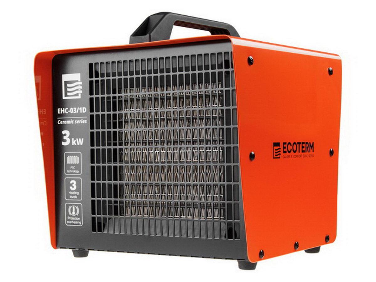 Нагреватель воздуха электр. Ecoterm EHC-03/1D (кубик, 3 кВт, 220 В, термостат, керамический элемент PTC) - фото 1 - id-p224797498