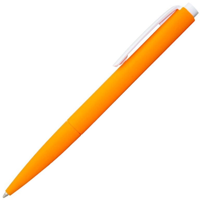Ручка шариковая, пластиковая, софт тач, оранжевая/белая, Танго - фото 1 - id-p224804999