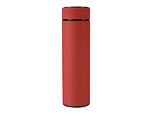 Термос стальной Traveler двухстеночный с вакуумной изоляцией, софт тач, 450 мл, красный