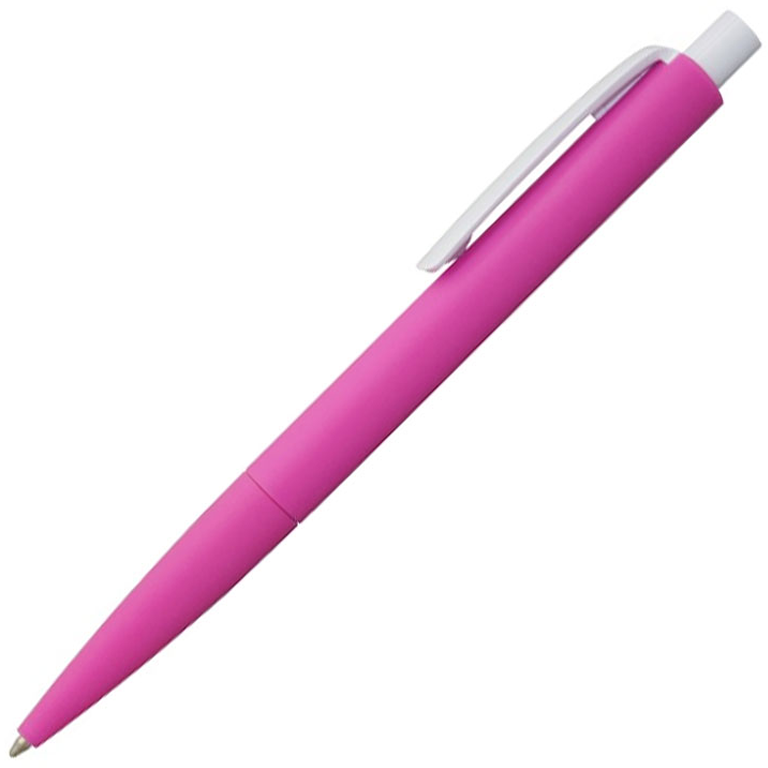 Ручка шариковая, пластиковая, софт тач, розовая/белая, Танго - фото 1 - id-p224805001
