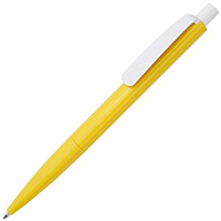 Ручка шариковая, пластиковая, желтая/белая, Танго