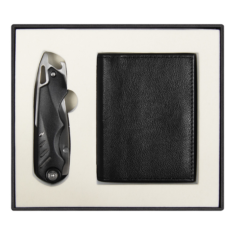 Набор подарочный Solution Superior Duo (футляр для кредитных карт Leather Land, нож Tools Impression)