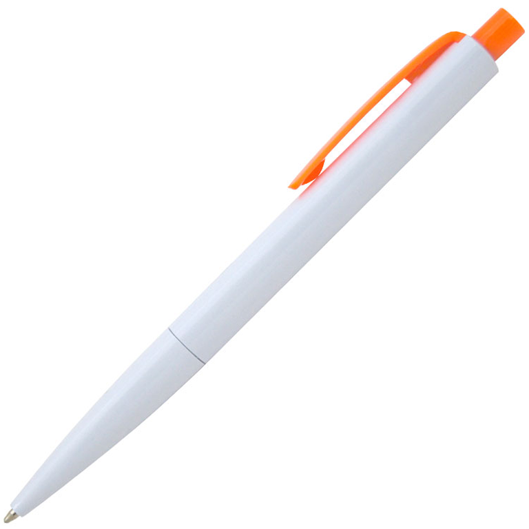 Ручка шариковая, пластиковая, белая/оранжевая - фото 1 - id-p224805010