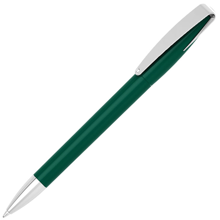 Ручка шариковая, автоматическая, пластиковая, металлическая, темно-зеленая/серебристая, Cobra - фото 1 - id-p224805021