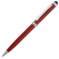Ручка шариковая со стилусом Silver Soi, металлическая, красная/серебристая