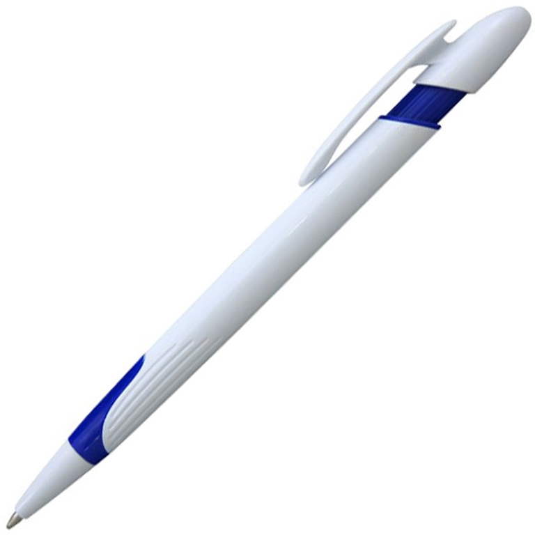 Ручка шариковая, пластиковая, белая/синяя - фото 1 - id-p224805061