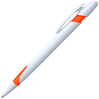 Ручка шариковая, пластик, белый/оранжевый