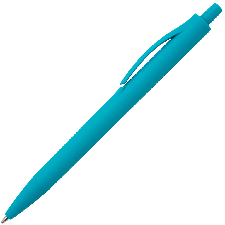 Ручка шариковая Хит, пластиковая, софт-тач, бирюзовая, pantone 320 С - фото 1 - id-p224805076