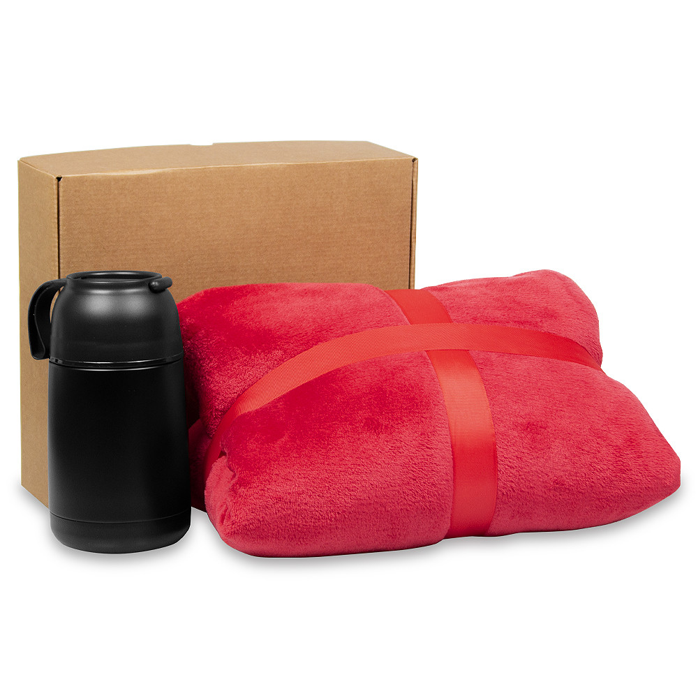 Набор подарочный Solution Duo (плед, термос для еды), красный - фото 1 - id-p224807206