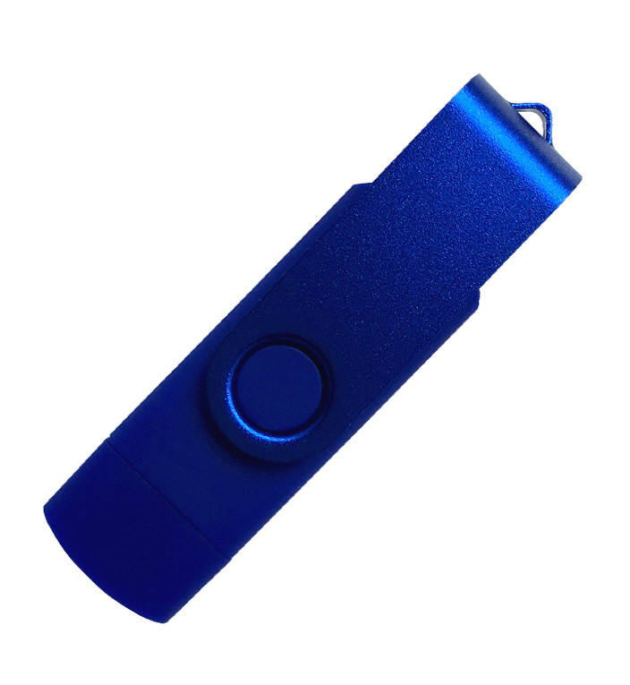 Флеш накопитель USB 2.0/OTG Twister Smart 16GB, пластик Софт Тач/металл, синий/синий - фото 1 - id-p224806077