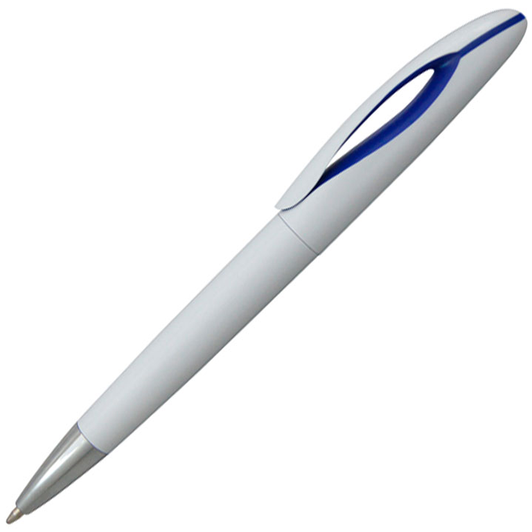 Ручка шариковая, пластиковая, белая/синяя - фото 1 - id-p224805115