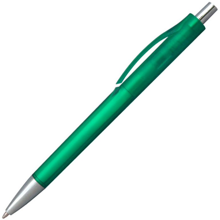 Ручка шариковая Хит, пластиковая, фрост, зеленая/серебристая - фото 1 - id-p224805125
