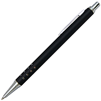 Ручка шариковая, металлическая, черная/серебристая