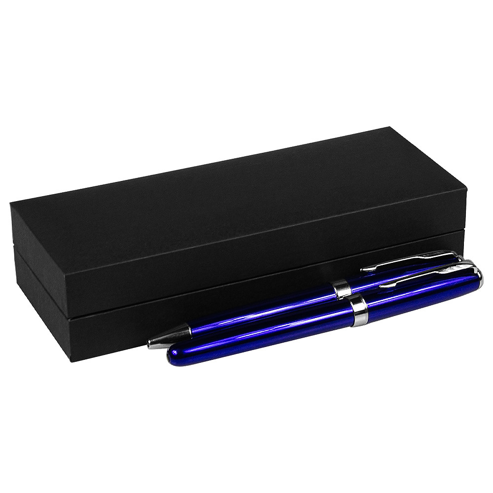 Набор ручек King Solution, синий (ручка шариковая, роллер) в подарочной коробке Сagliari - фото 1 - id-p224807256