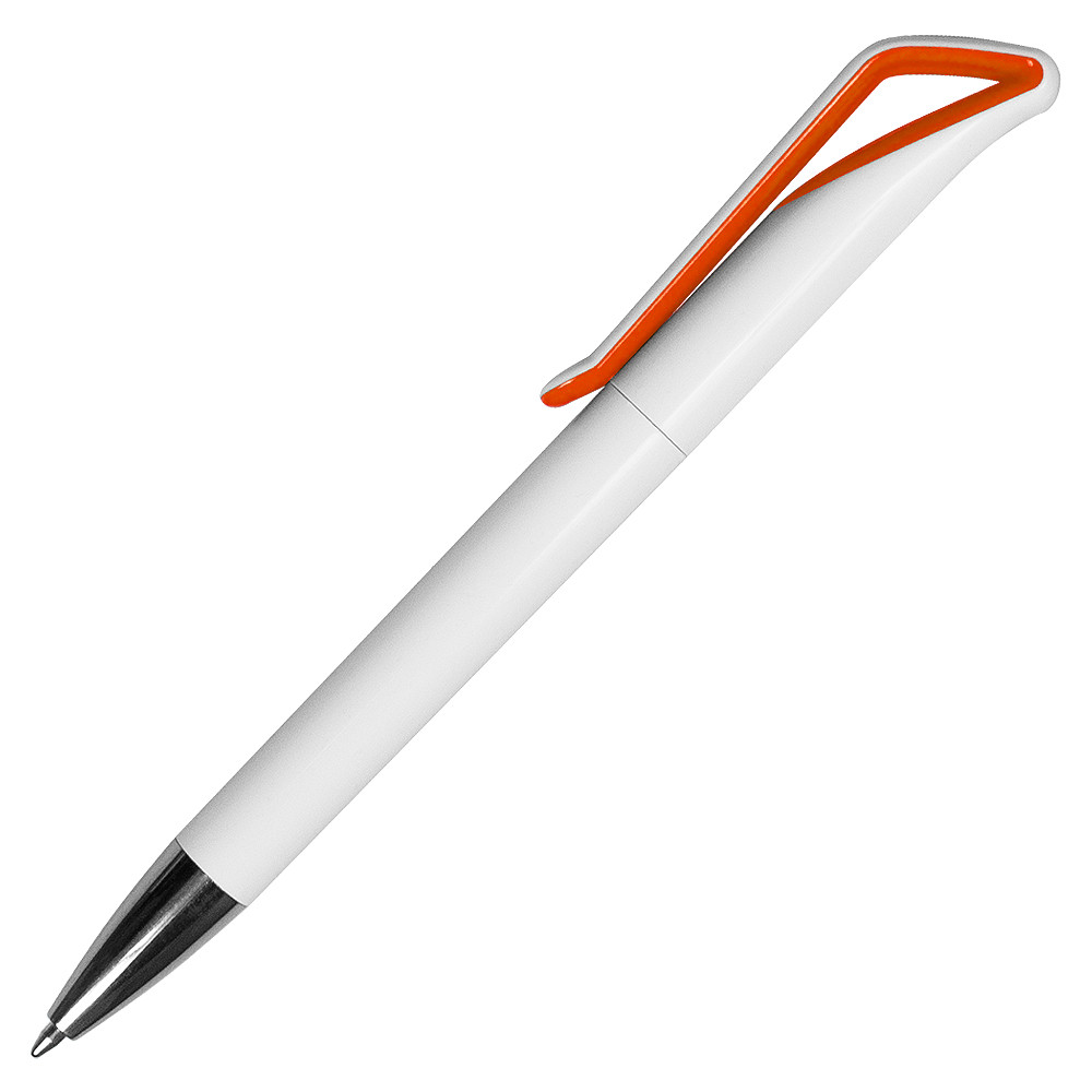Ручка шариковая Pelican, пластиковая, белая/оранжевая - фото 1 - id-p224807270