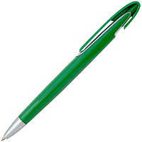 Ручка шариковая, пластиковая, зеленая/серебристая
