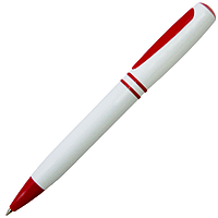 Ручка шариковая, пластиковая, белая/красная