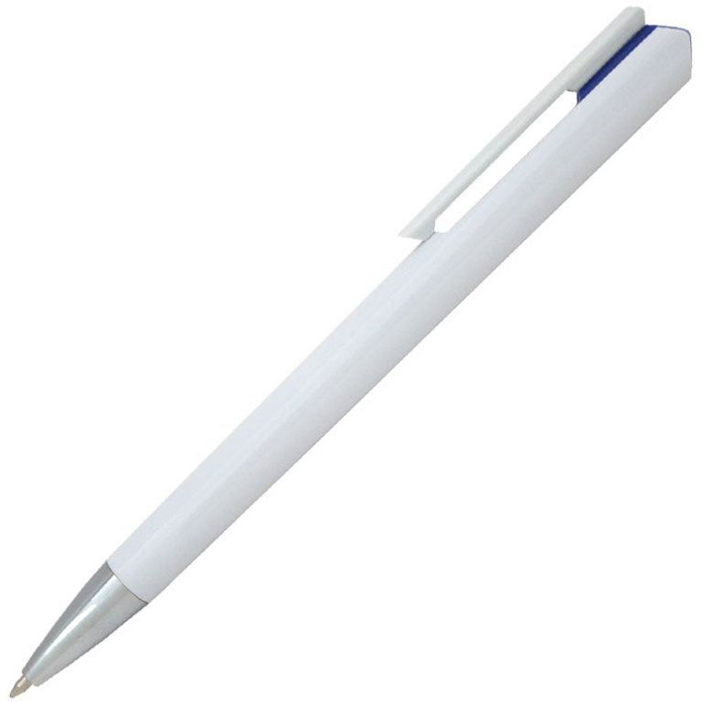 Ручка шариковая, пластиковая, белая/синяя - фото 1 - id-p224805188