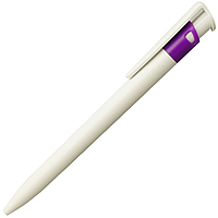 Ручка шариковая, пластиковая, белая/фиолетовая