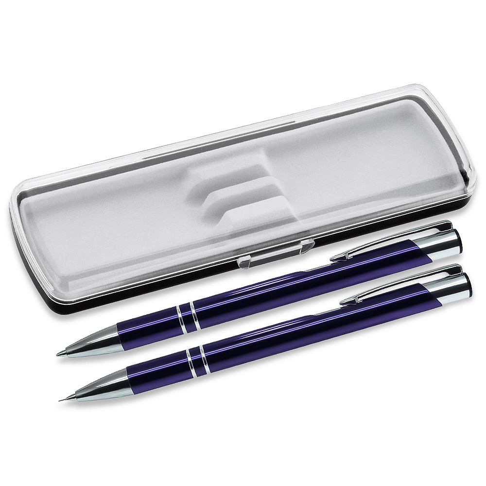 Набор ручек Legend Solution (ручка шариковая, карандаш механический) в футляре Pencase Smart, темно-синий - фото 1 - id-p224807322