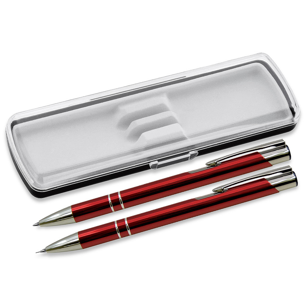 Набор ручек Legend Solution (ручка шариковая, карандаш механический) в футляре Pencase Smart, красный - фото 1 - id-p224807325