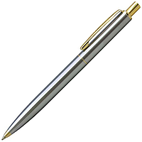 Ручка шариковая, металлическая, серебристая/золотистая