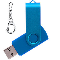 Флеш накопитель USB 2.0 Twister 16GB, пластик Софт Тач/металл, голубой/голубой